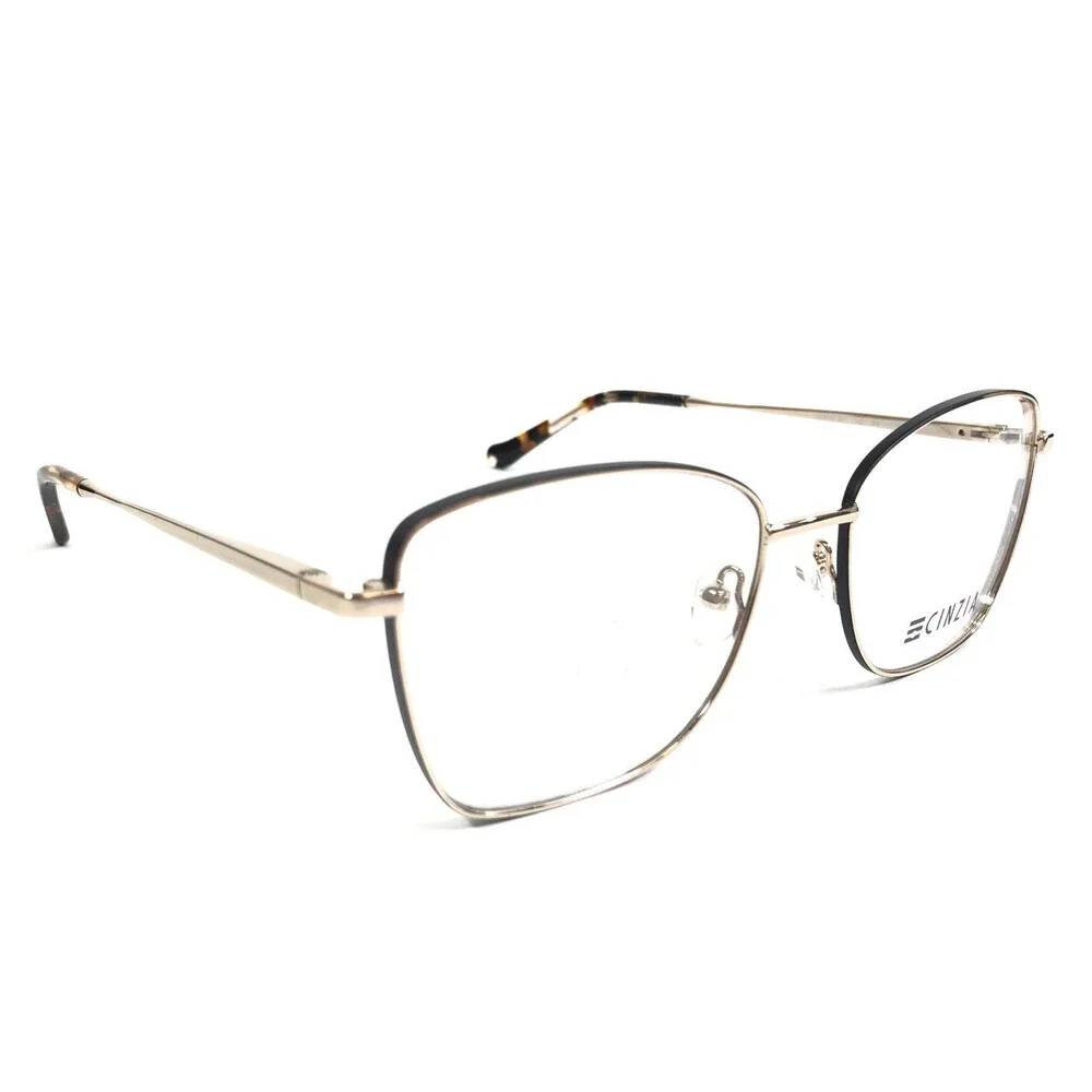Cinzia Eyeglasses Frames CIN-5185 C2 Gold Black Butterfly Wire Rim 54-17-140